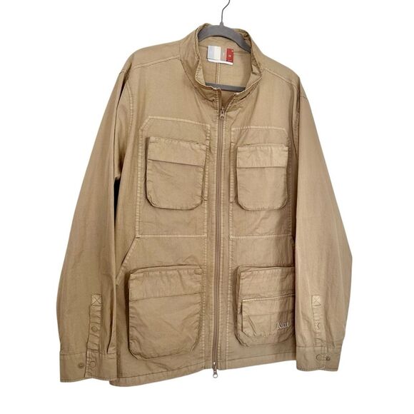 Kith Washed Cotton Zip Front Wolcott Shirt Chore Jacket XXL Streetwear Baggy Tan - Picture 1 of 8